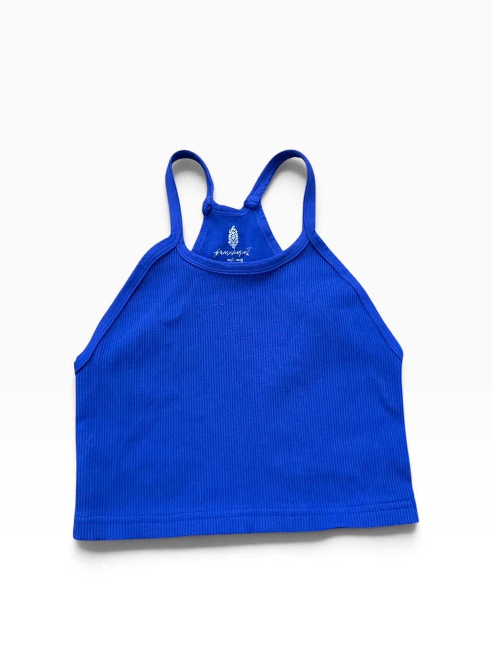 FP Movement Blue Ribbed Crop Tank - Picture 2 of 11